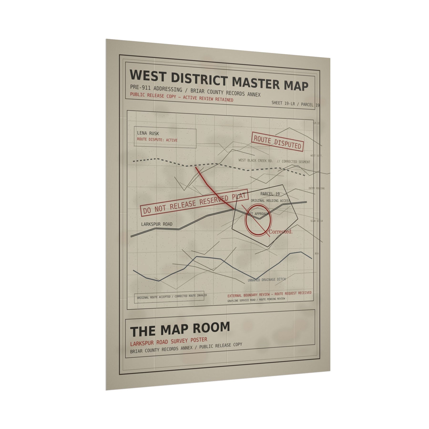 The Map Room Larkspur Road Survey Poster