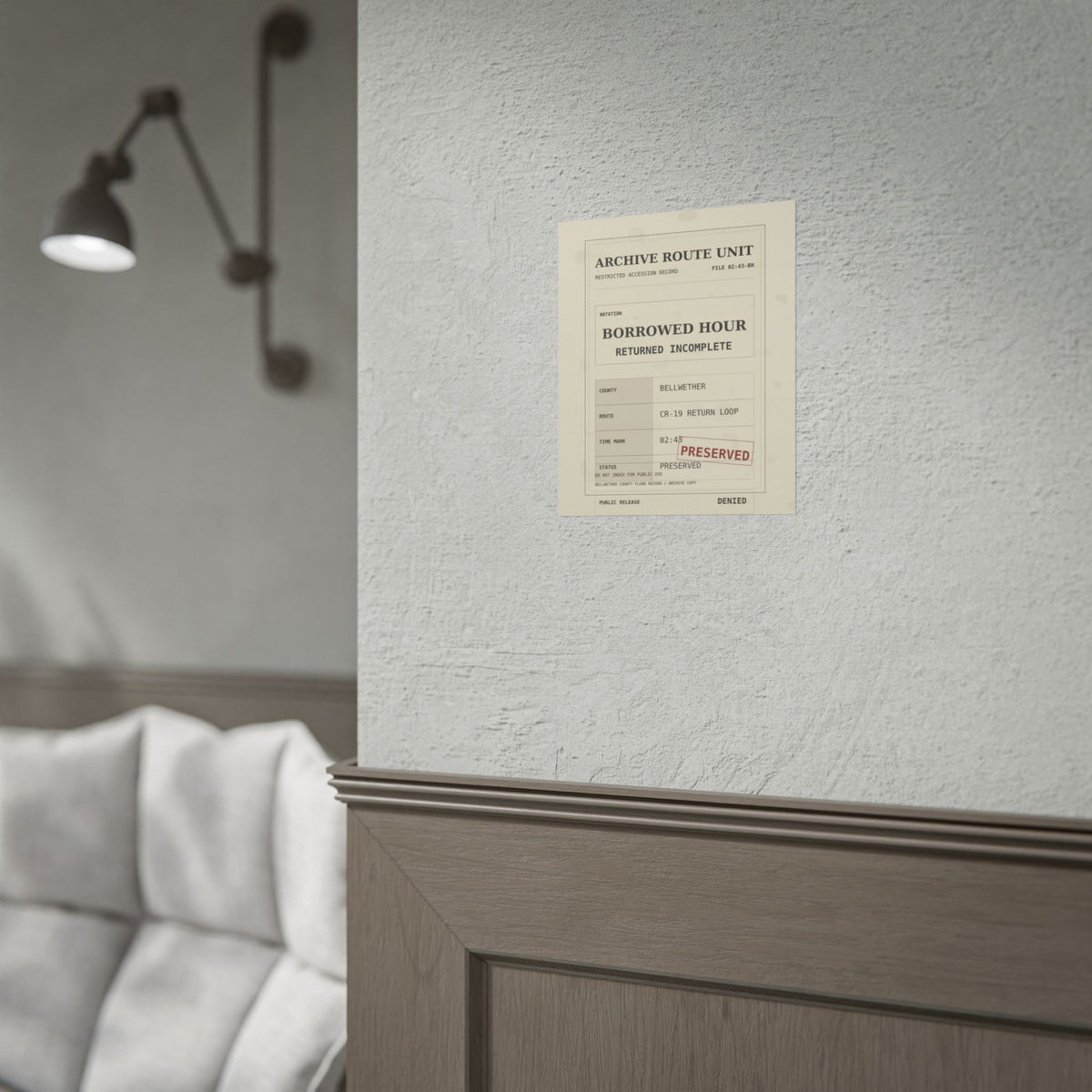The Borrowed Hour Accession Record Poster
