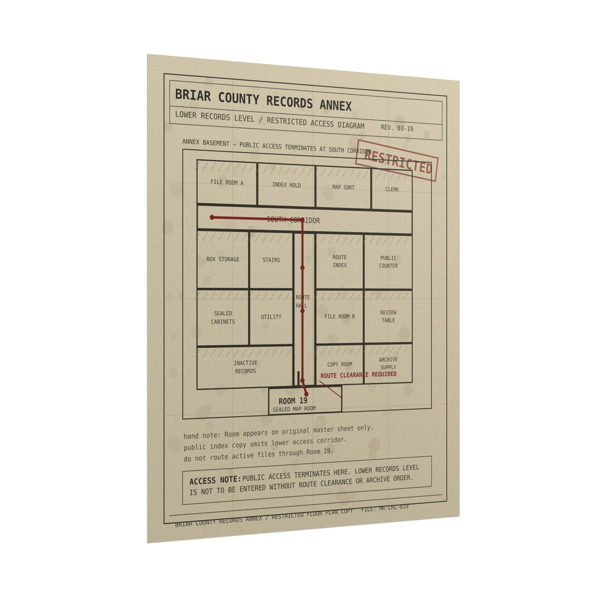 The Map Room Annex Floor Plan Poster