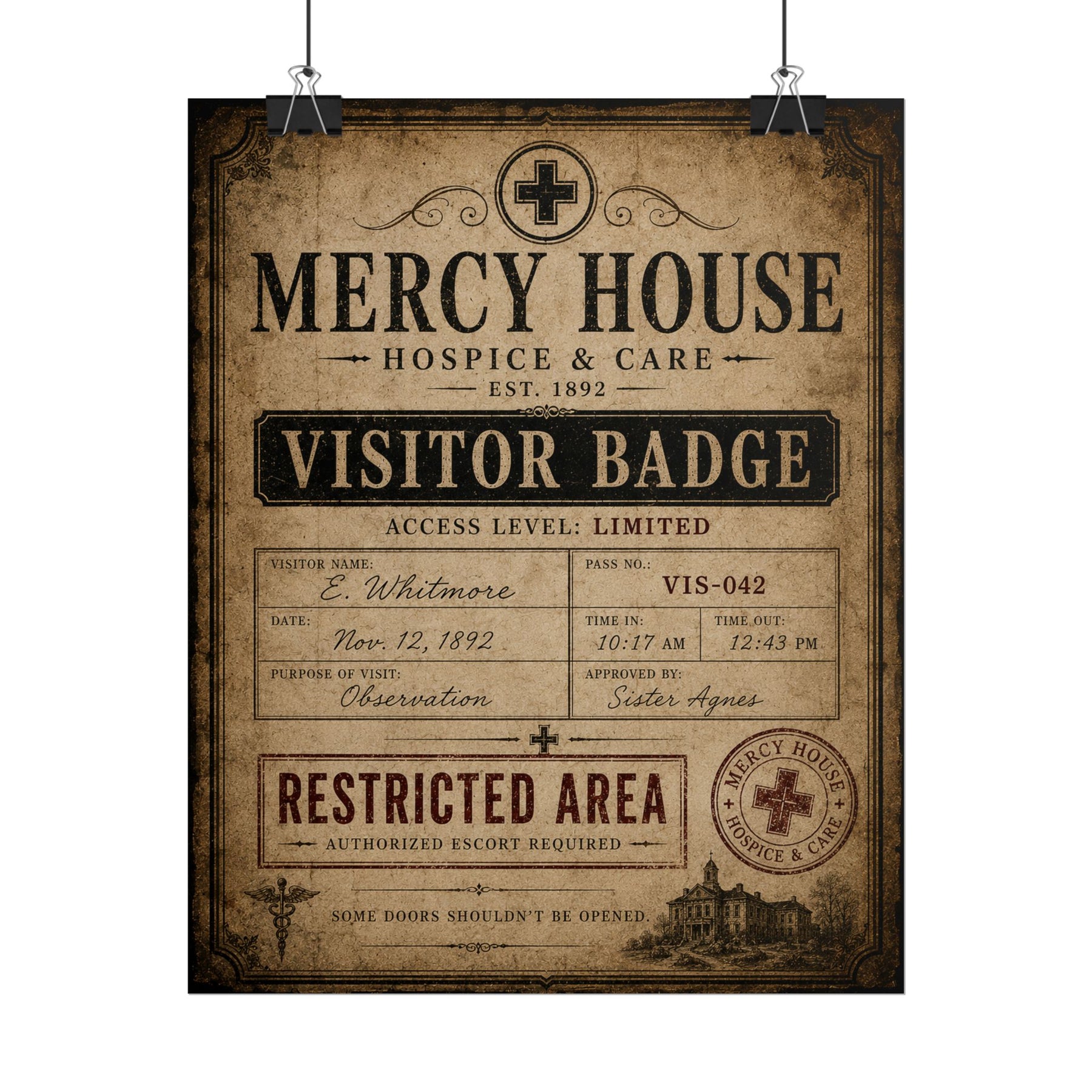 Mercy House Visitor Badge Poster