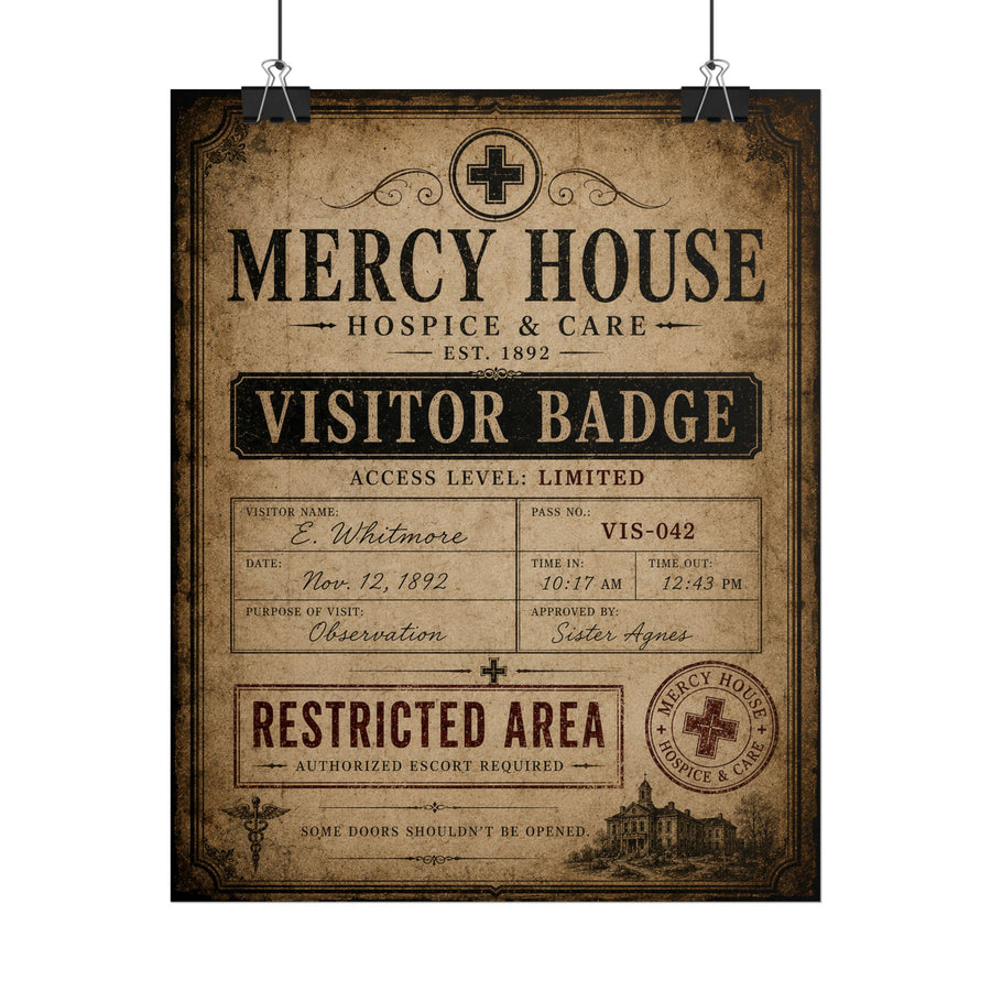 Mercy House Visitor Badge Poster
