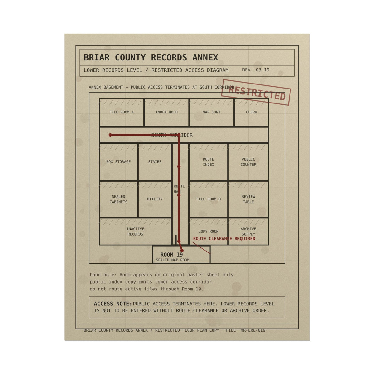 The Map Room Annex Floor Plan Poster
