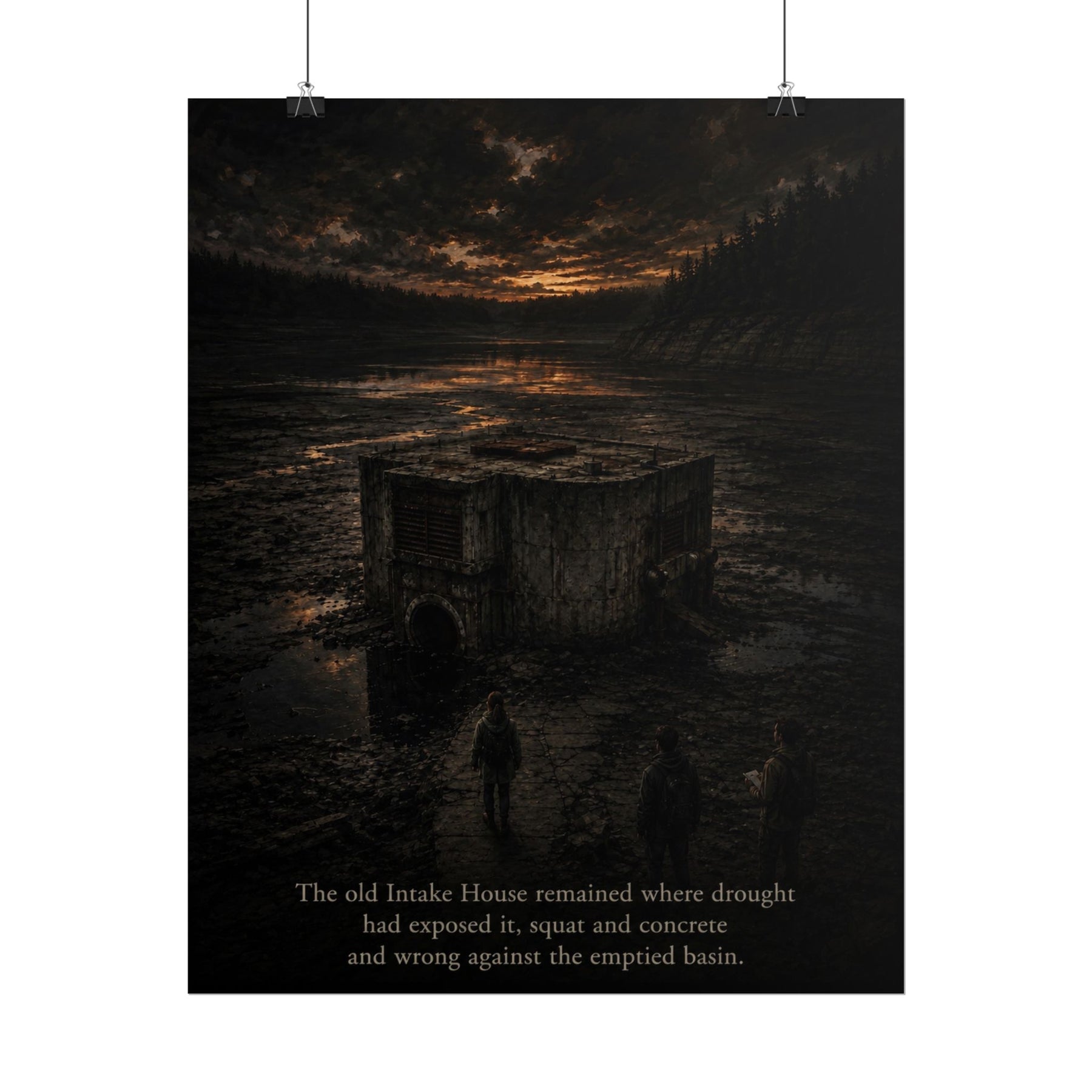 The Intake House Drought-Exposed Reservoir Scene Poster