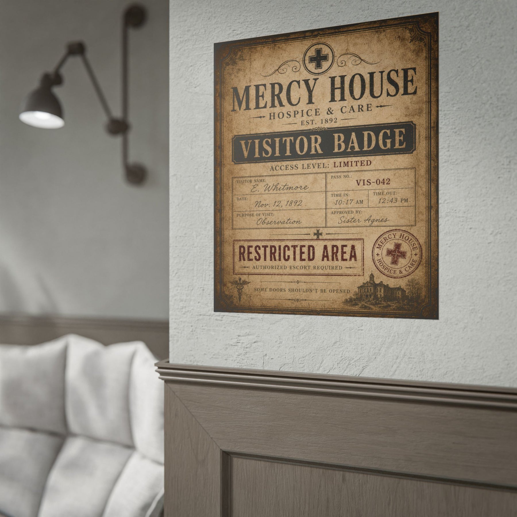 Mercy House Visitor Badge Poster