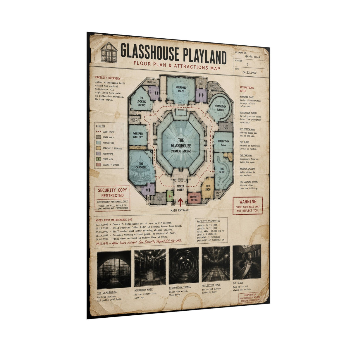 The Glass Playground Floor Plan Poster