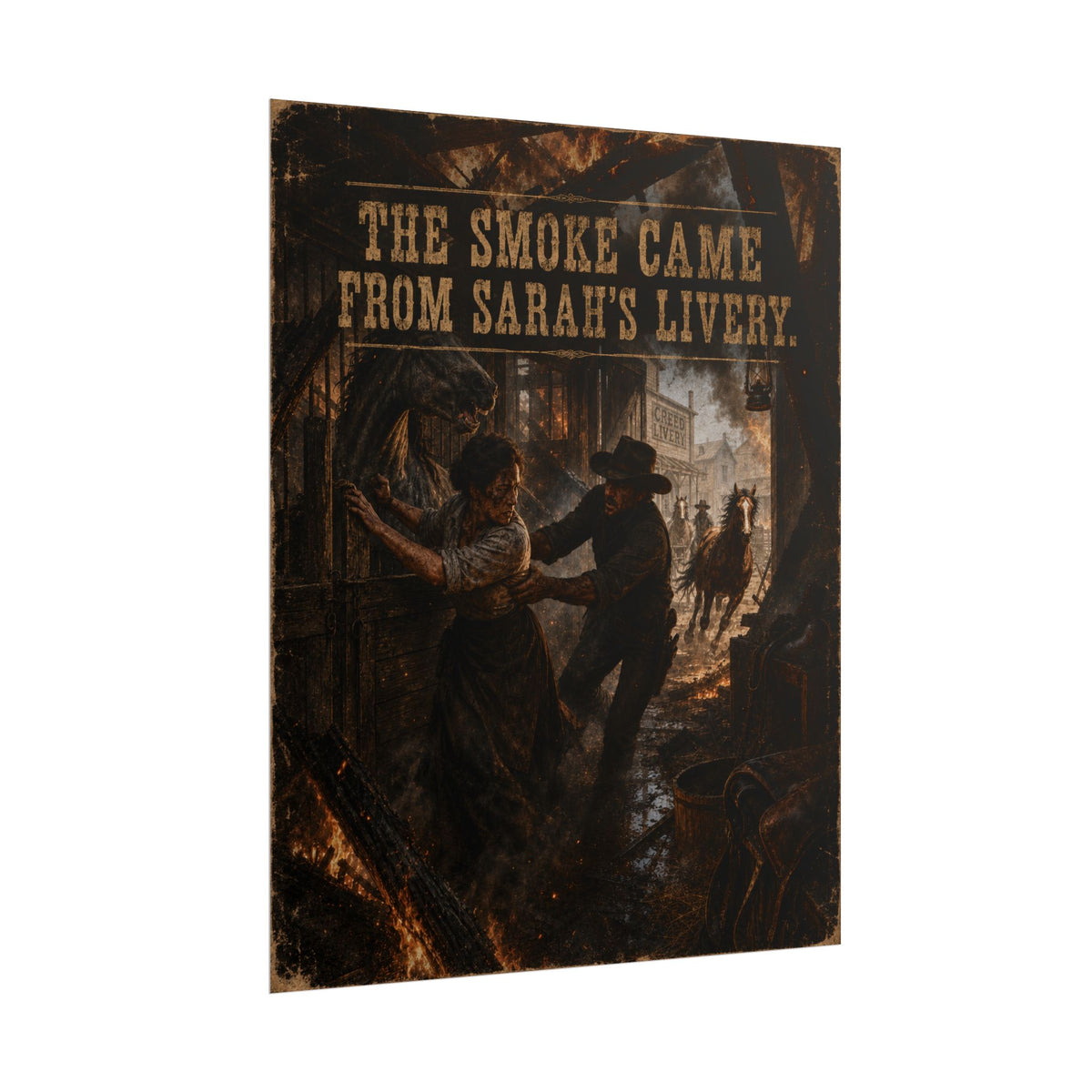 The Dead Don’t Own Land: The Smoke Came From Sarah’s Livery Scene Poster