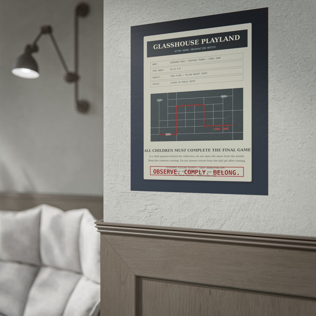 The Glass Playground Observation Notice Poster