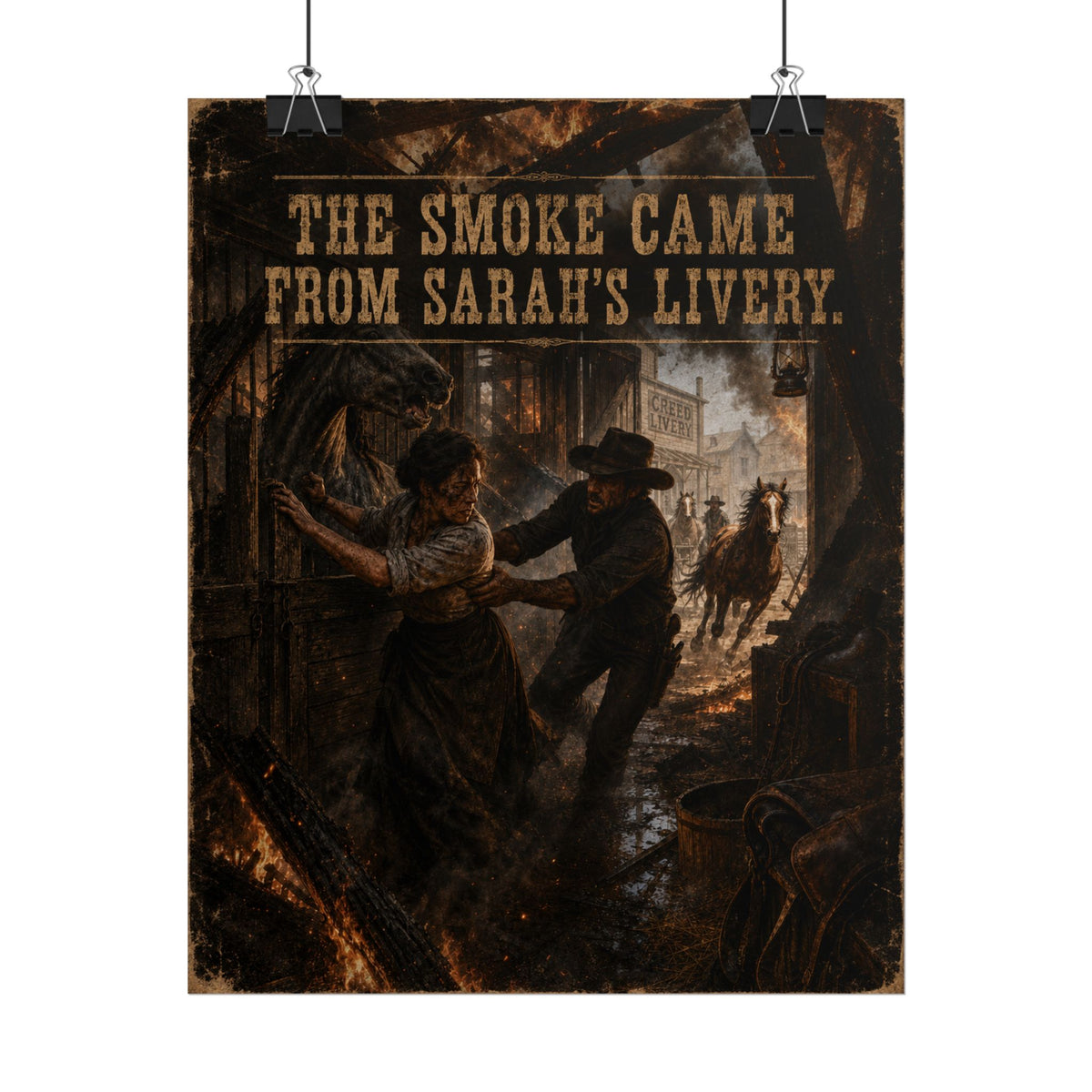 The Dead Don’t Own Land: The Smoke Came From Sarah’s Livery Scene Poster