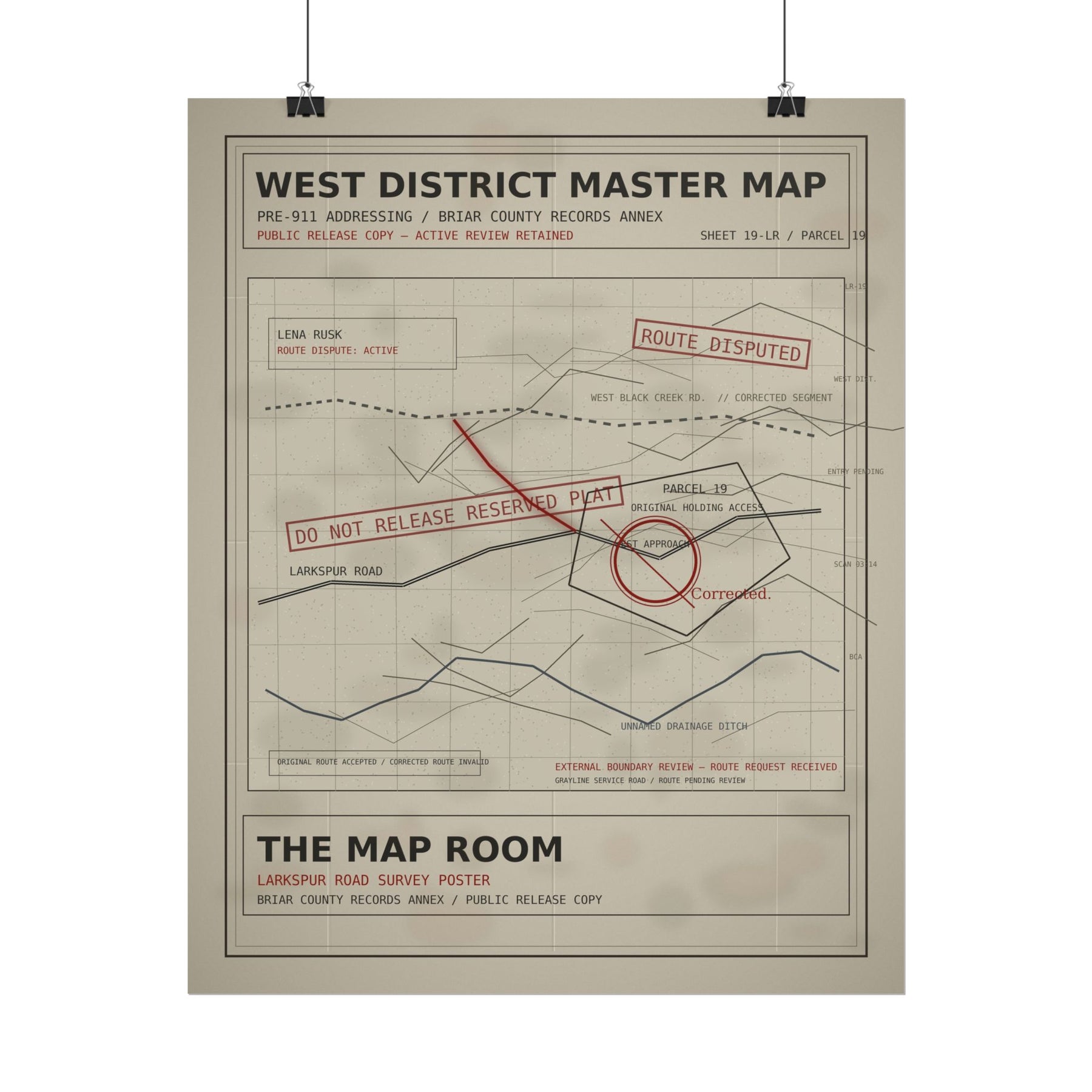 The Map Room Larkspur Road Survey Poster