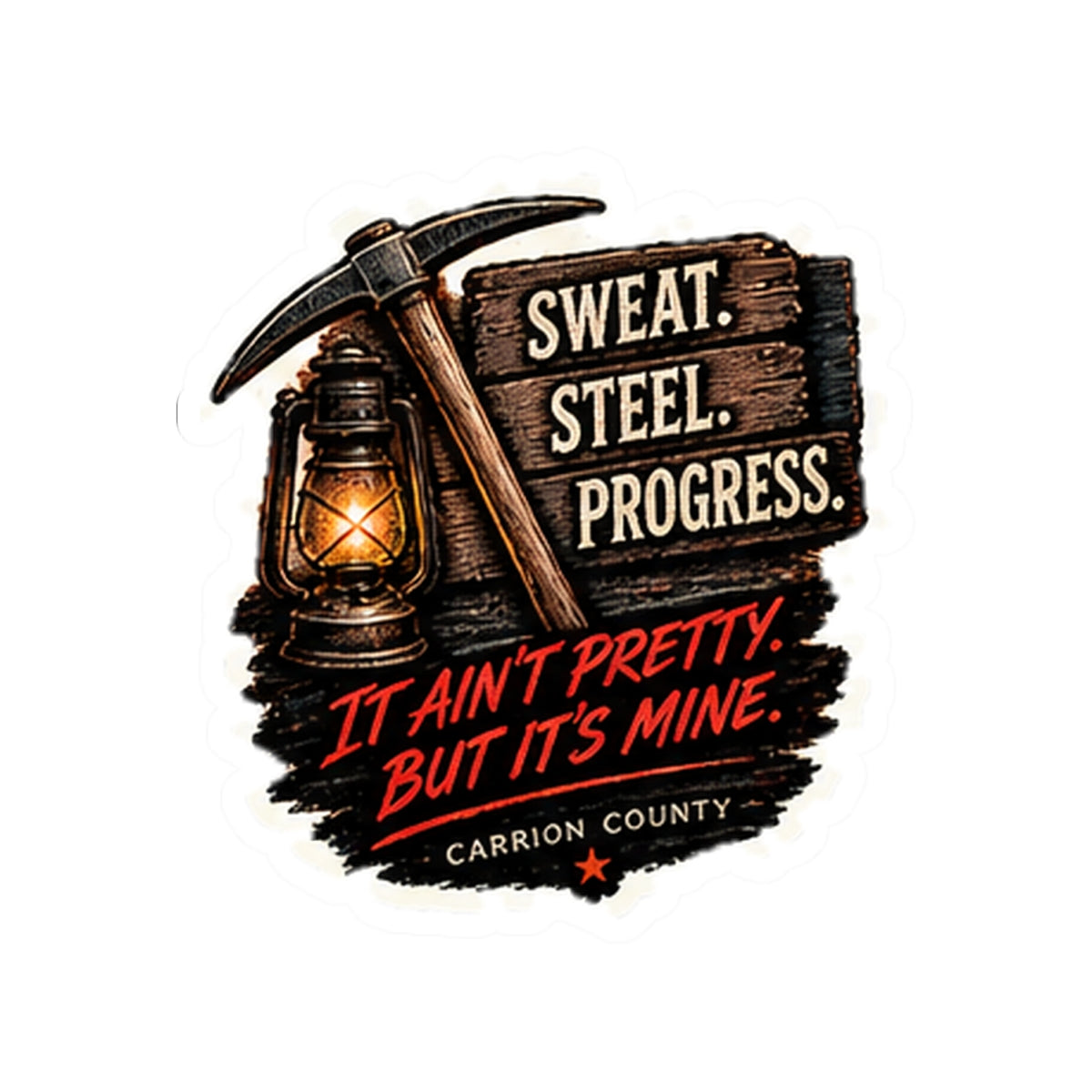 Sweat. Steel. Progress. Sticker