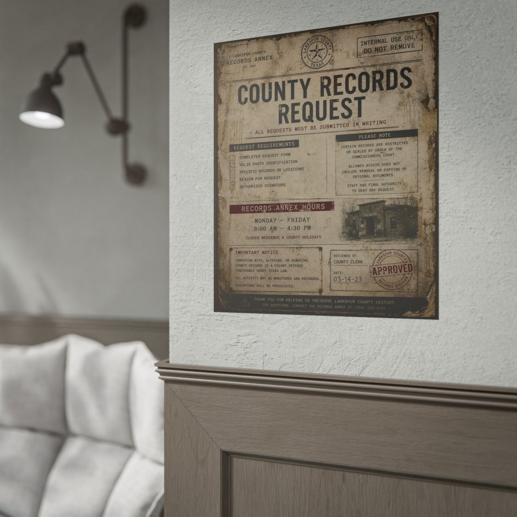 The Map Room County Records Request Poster