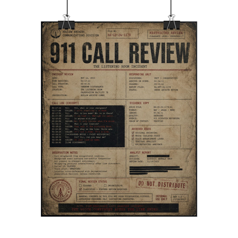 The Listening Room 911 Call Review Poster