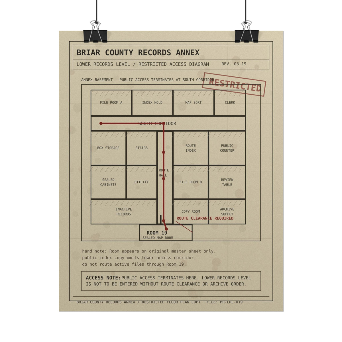 The Map Room Annex Floor Plan Poster