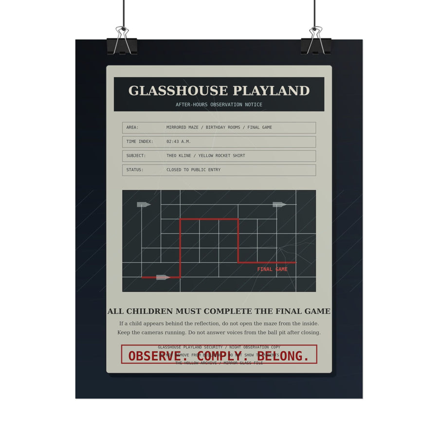 The Glass Playground Observation Notice Poster