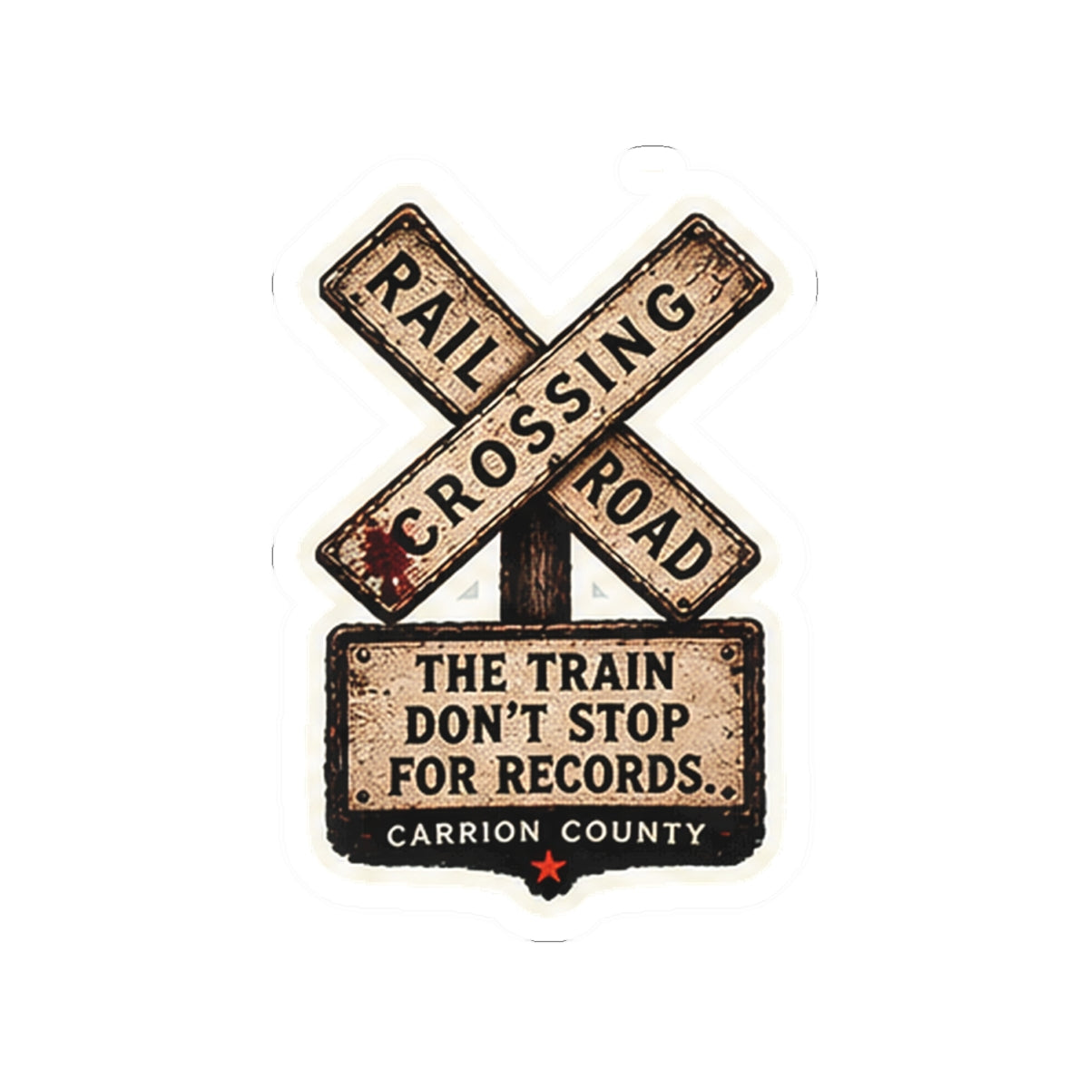 The Train Don’t Stop for Records Sticker