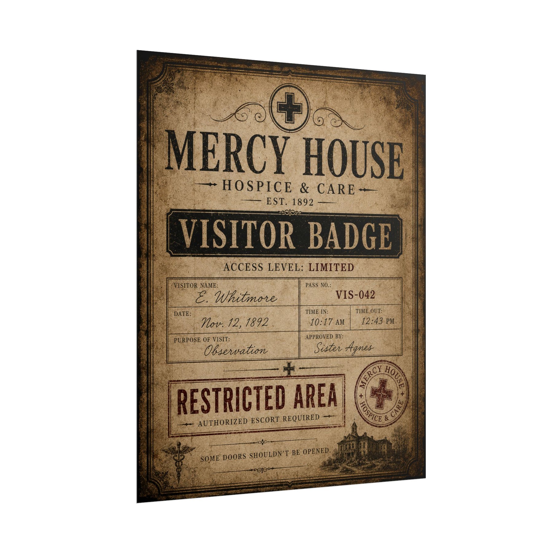 Mercy House Visitor Badge Poster