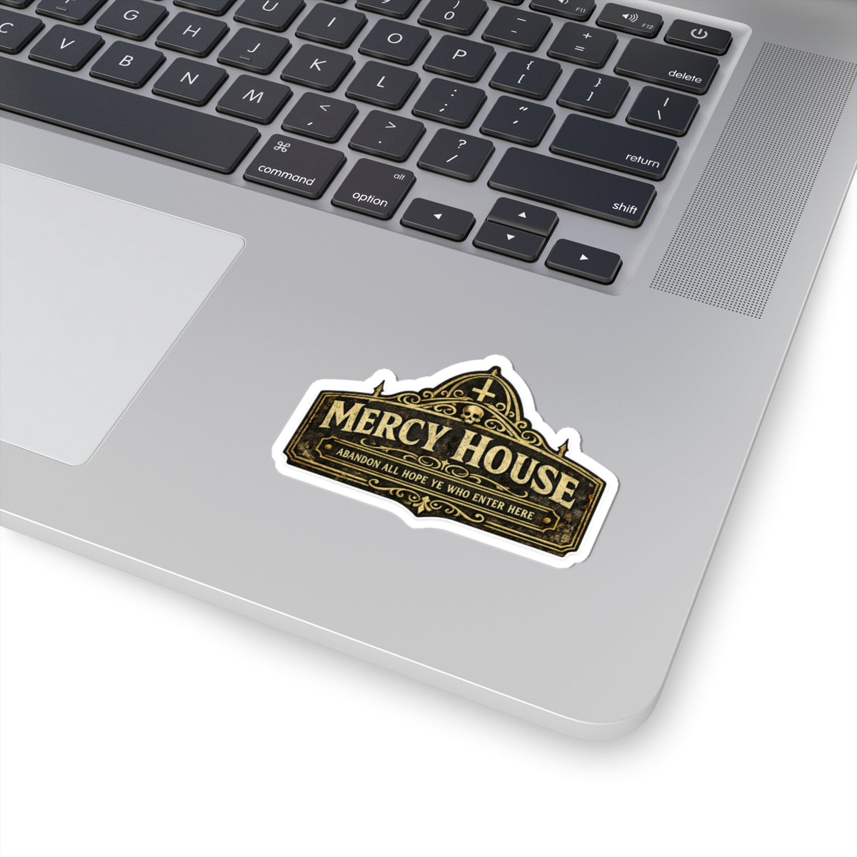 Mercy House Gate Sign Sticker