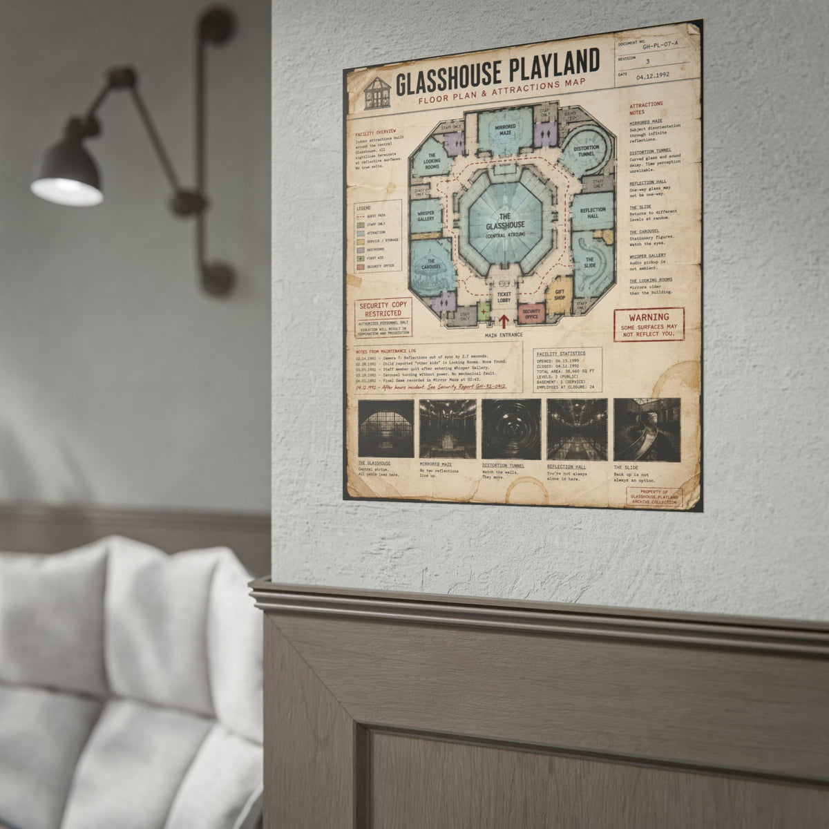 The Glass Playground Floor Plan Poster