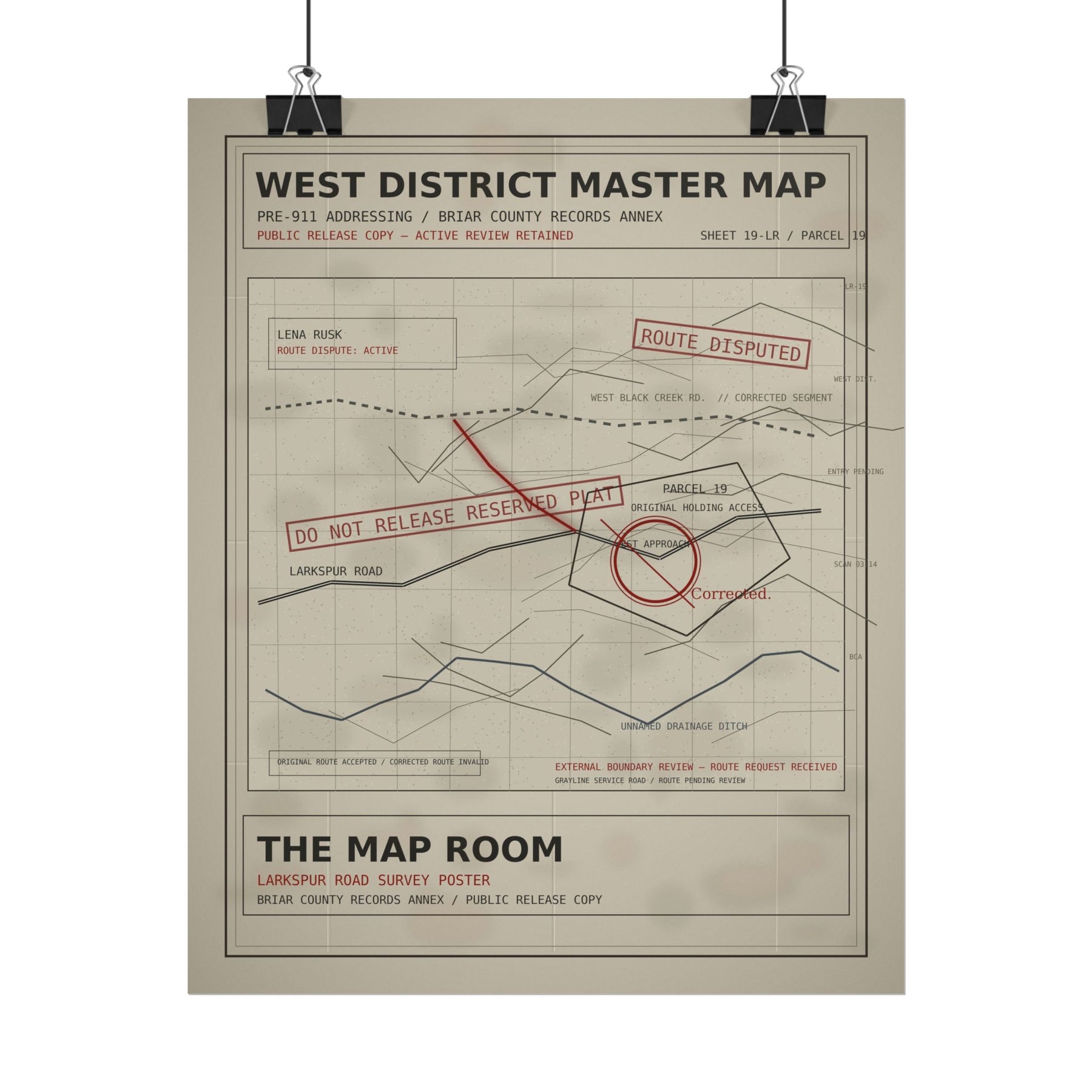 The Map Room Larkspur Road Survey Poster
