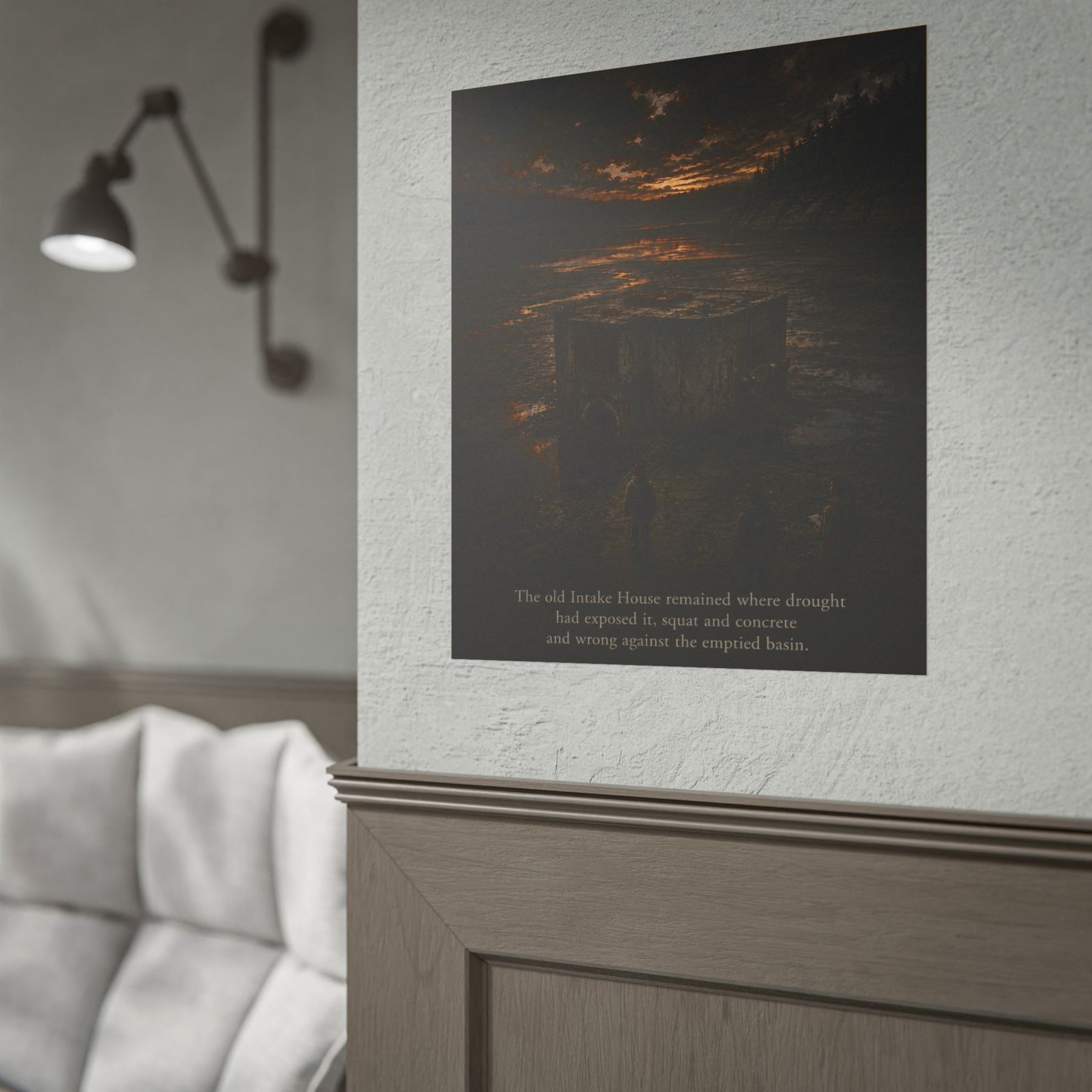The Intake House Drought-Exposed Reservoir Scene Poster