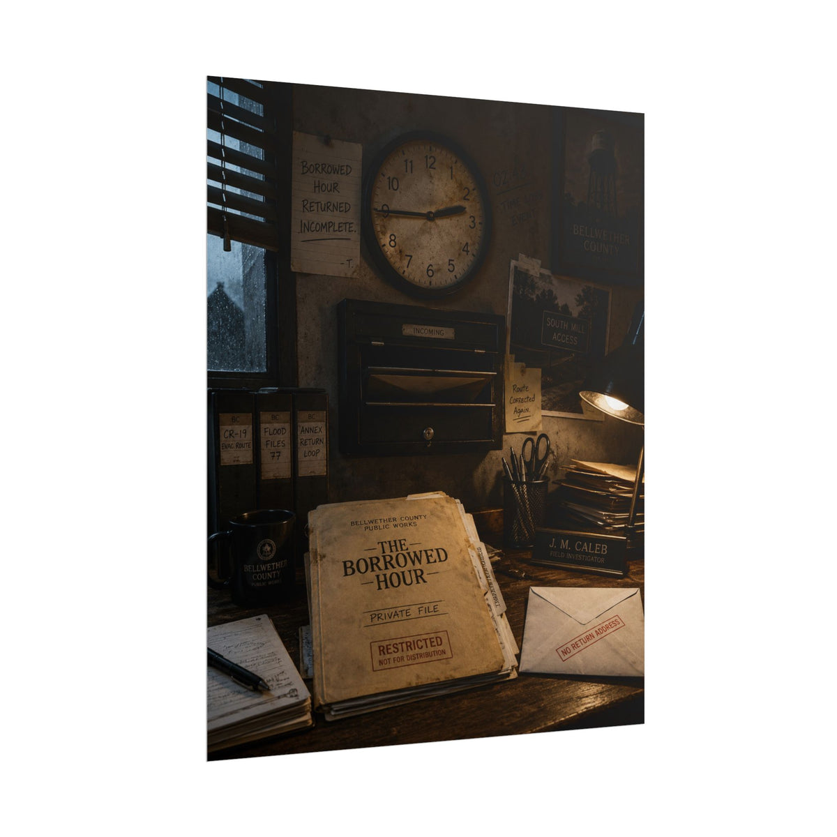 The Borrowed Hour Office Scene Poster