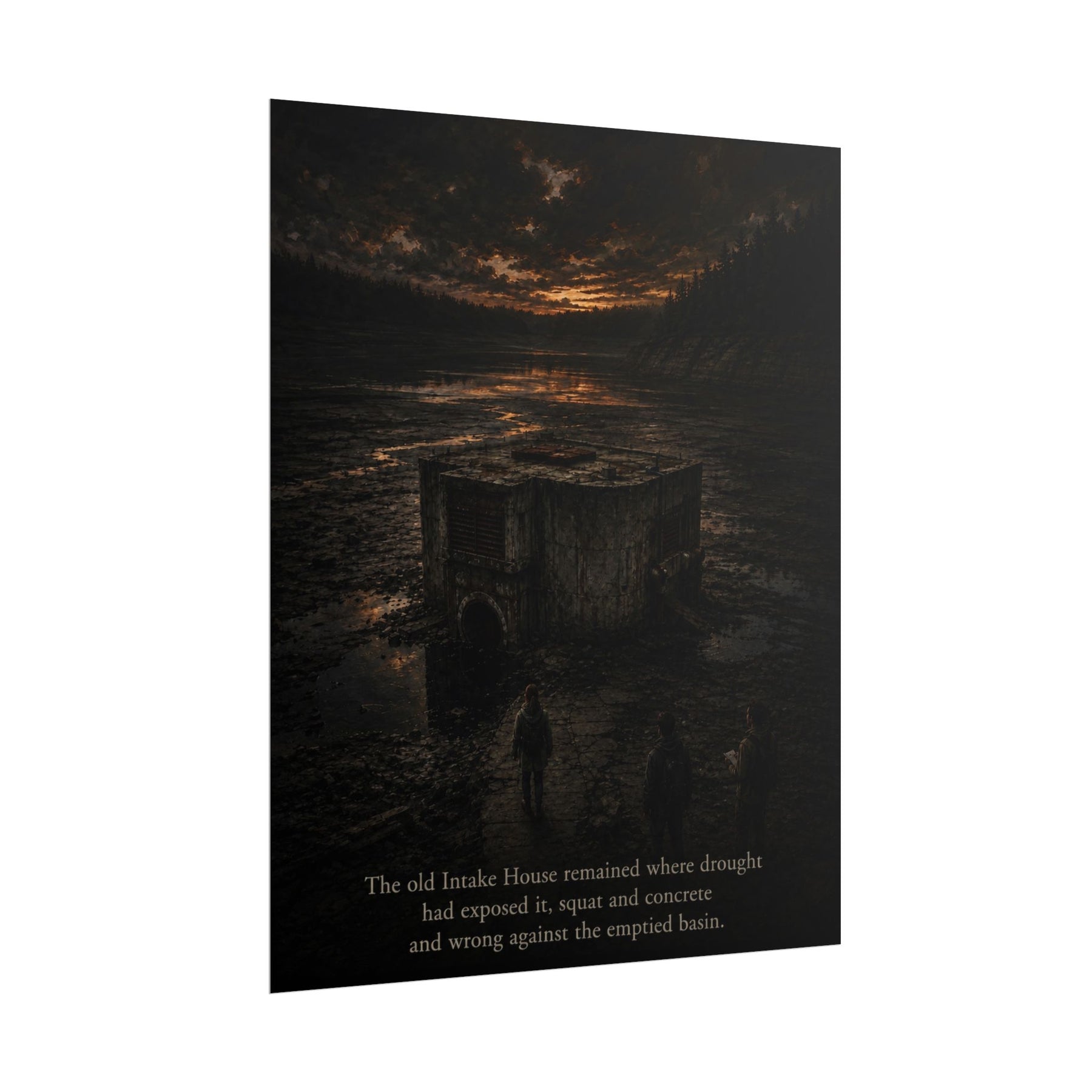 The Intake House Drought-Exposed Reservoir Scene Poster