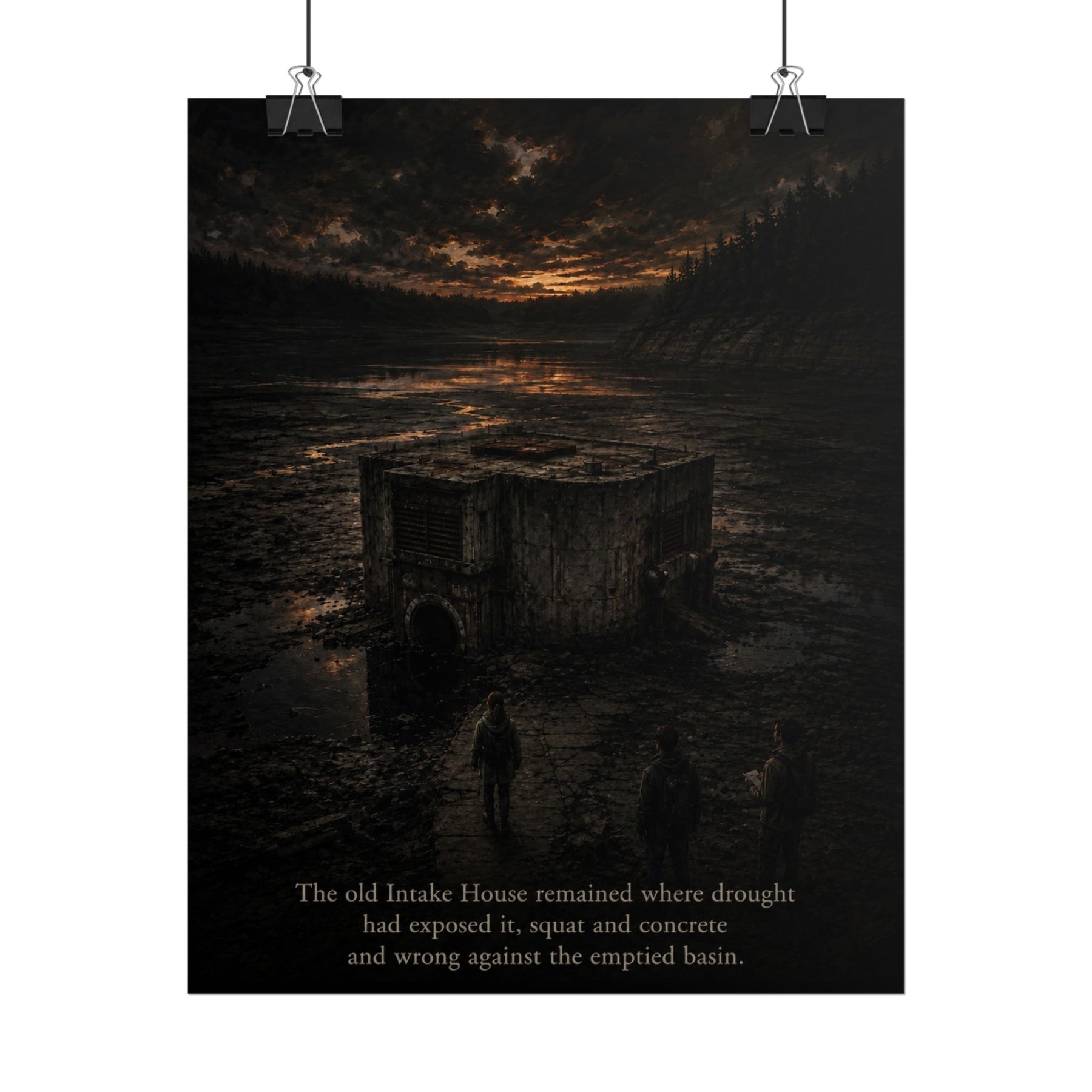 The Intake House Drought-Exposed Reservoir Scene Poster