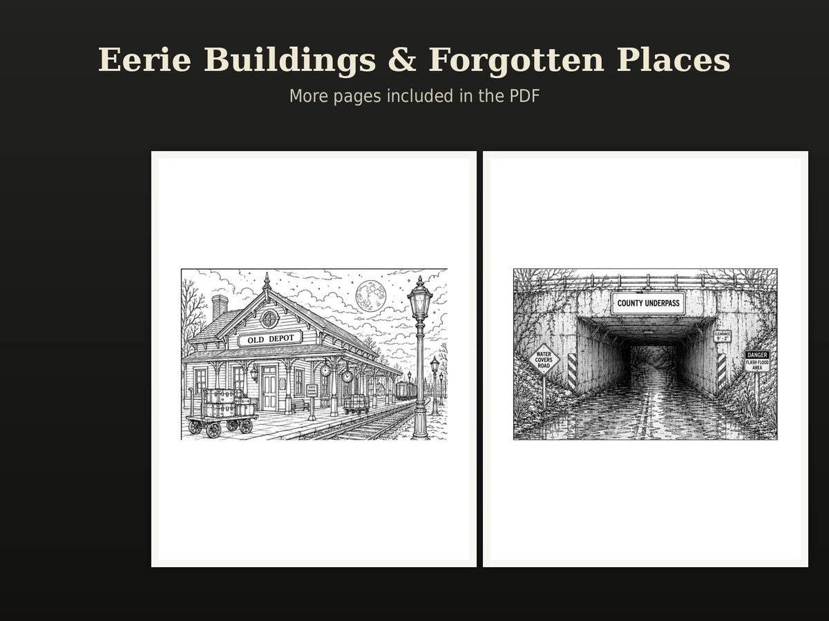 Small-Town Shadows Coloring Sampler preview image 2